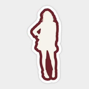 Woman Pop Art White Silhouette Sticker